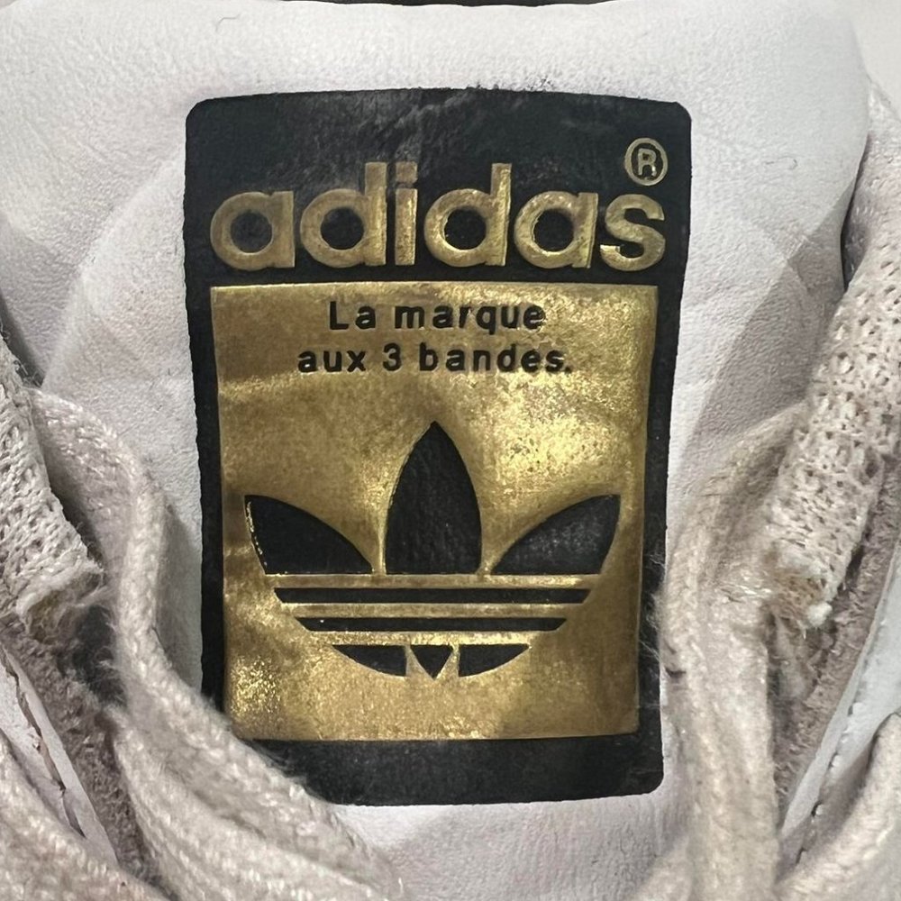 FRENCH adidas Originals Superstar Sneakers in White and Black | Youth Size 4